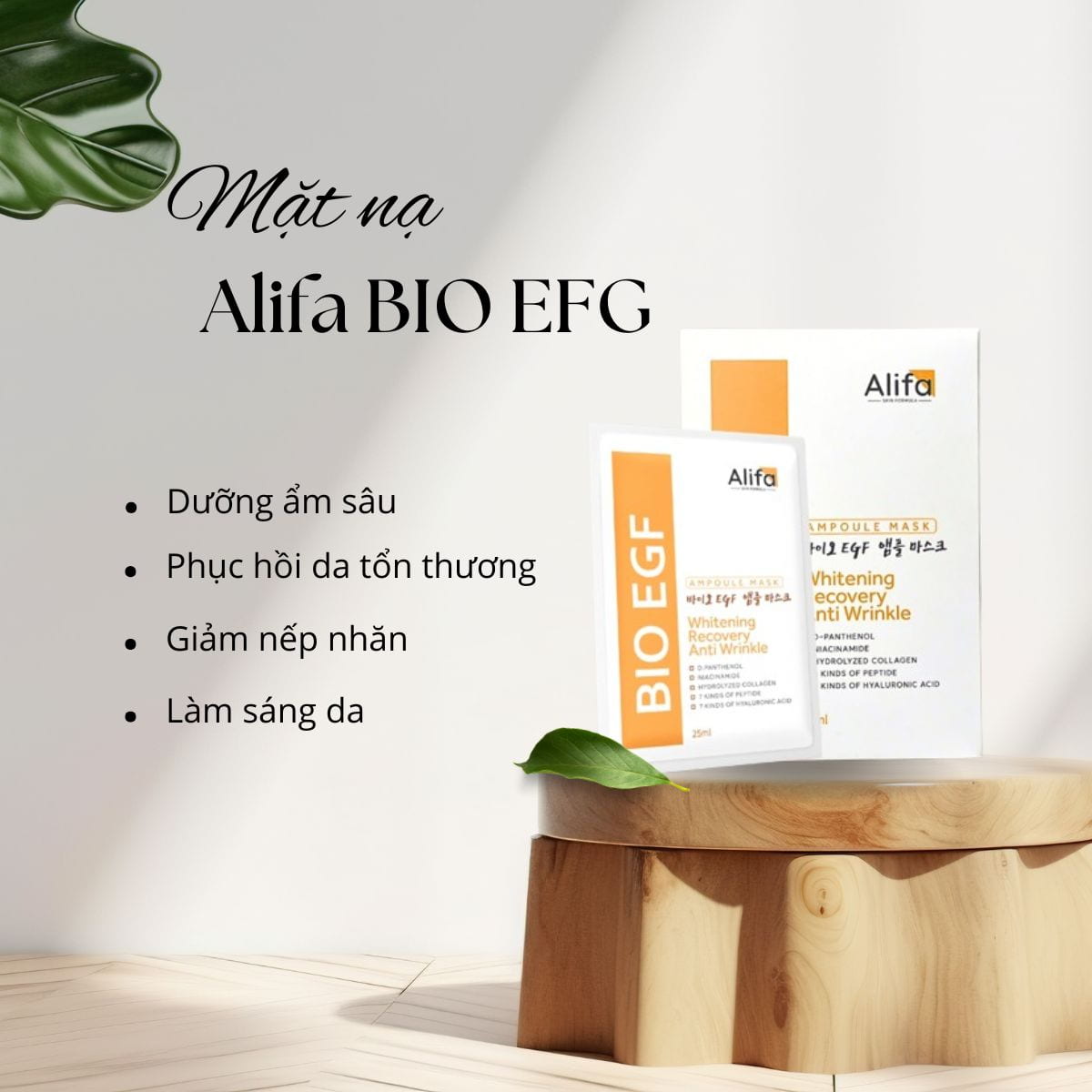 Mặt nạ Alifa BIO EGF hộp 10 miếng 25ml dưỡng ẩm phục hồi