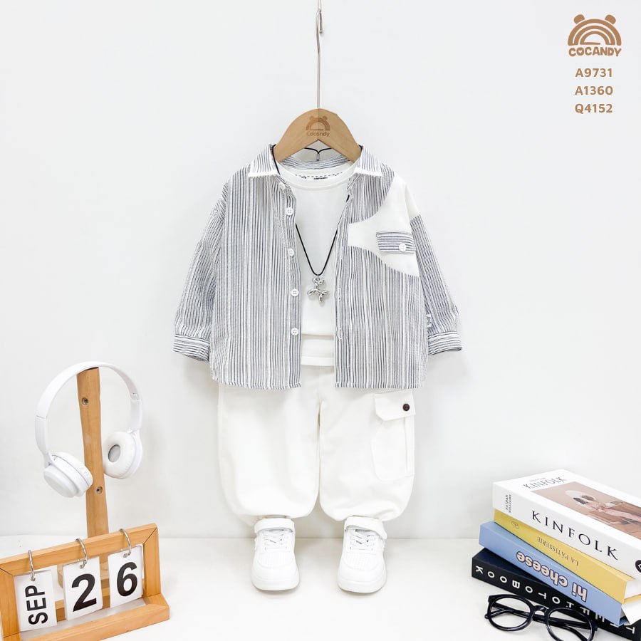 Quần dài TRẮNG bomber túi hộp chéo