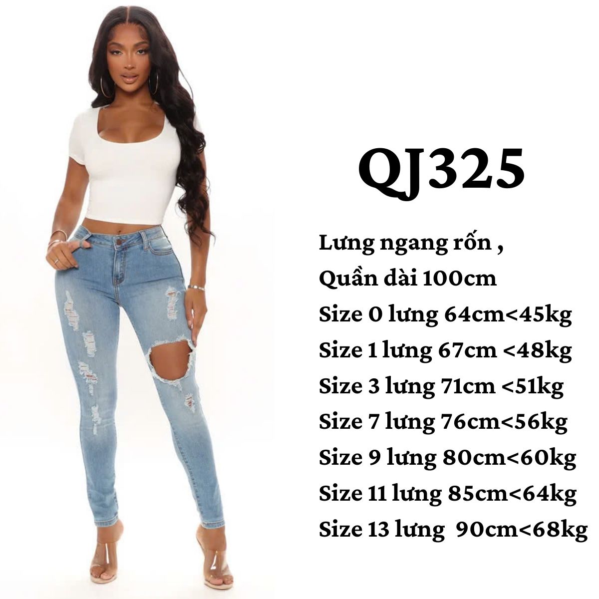 QJ325-SKINNING RÁCH NHIỀU