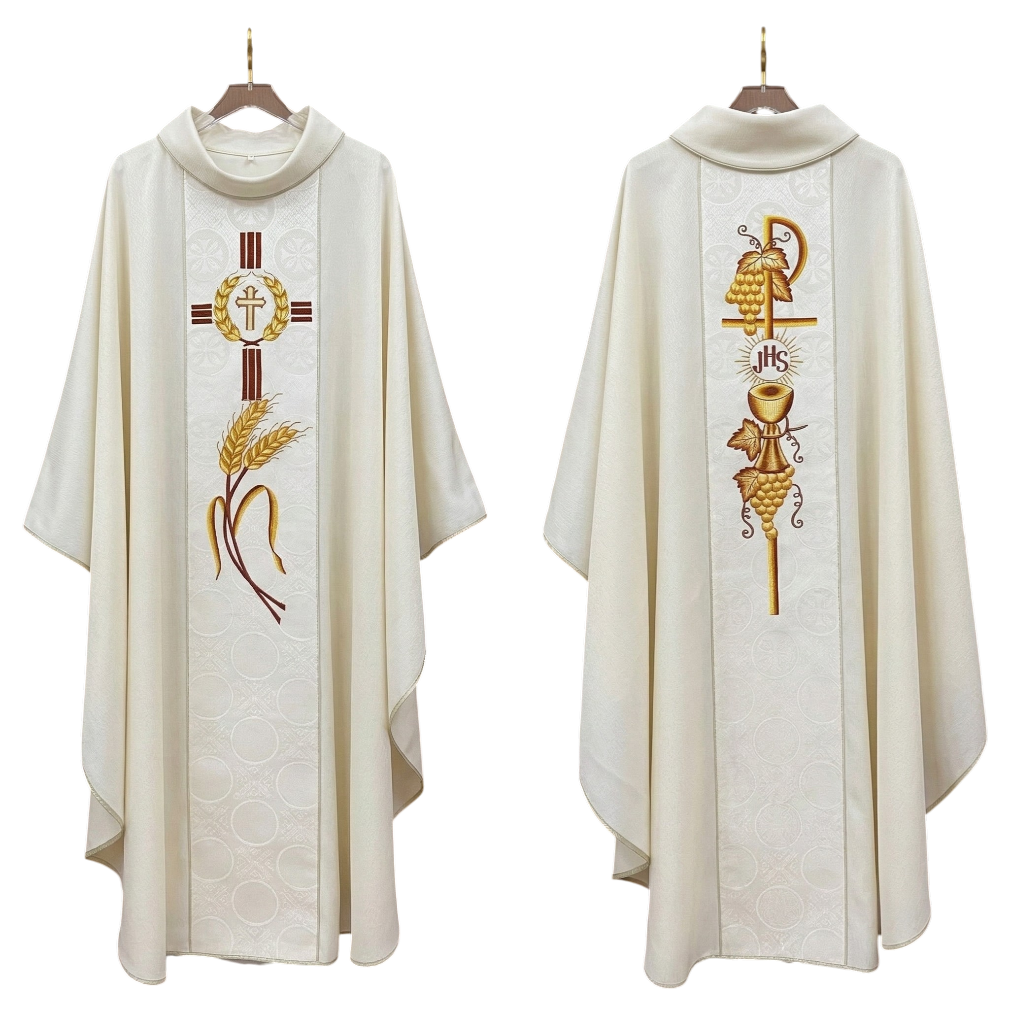 Áo lễ màu kem thêu họa tiết