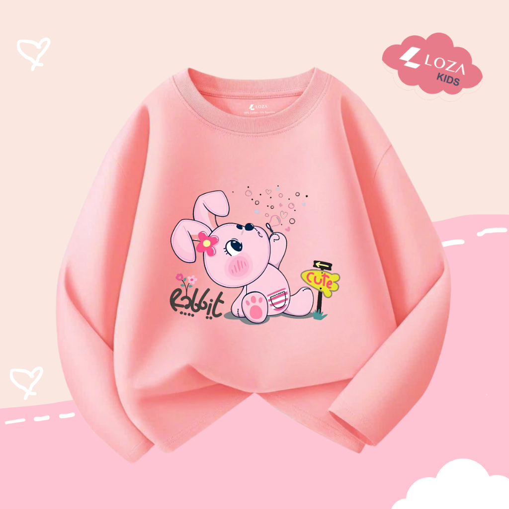 Áo thun dài tay bé gái in thỏ cute - Loza Kids  KT3257_thumbnail_2