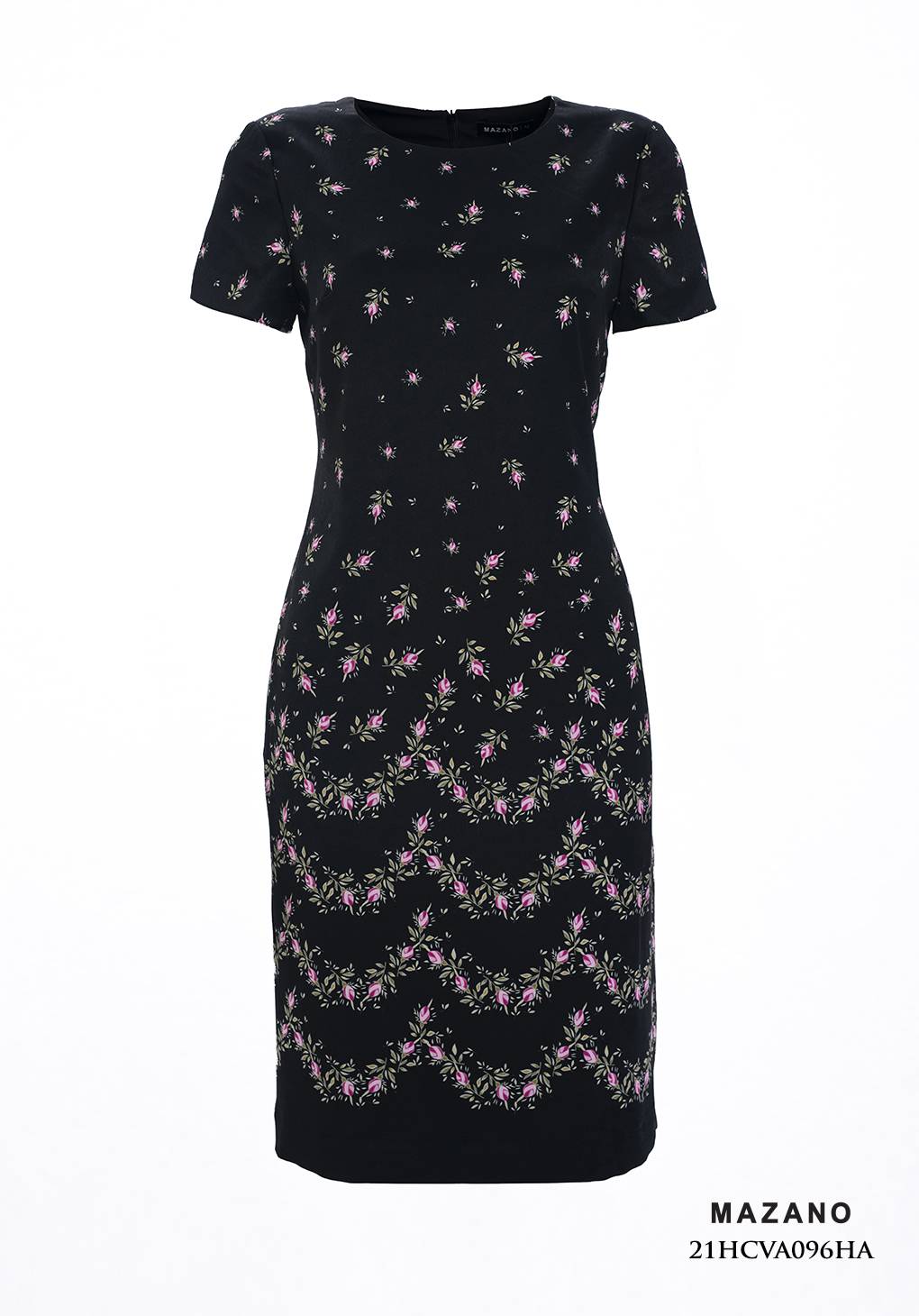 Váy suông nền đen cổ tròn họa tiết hoa_thumbnail_1