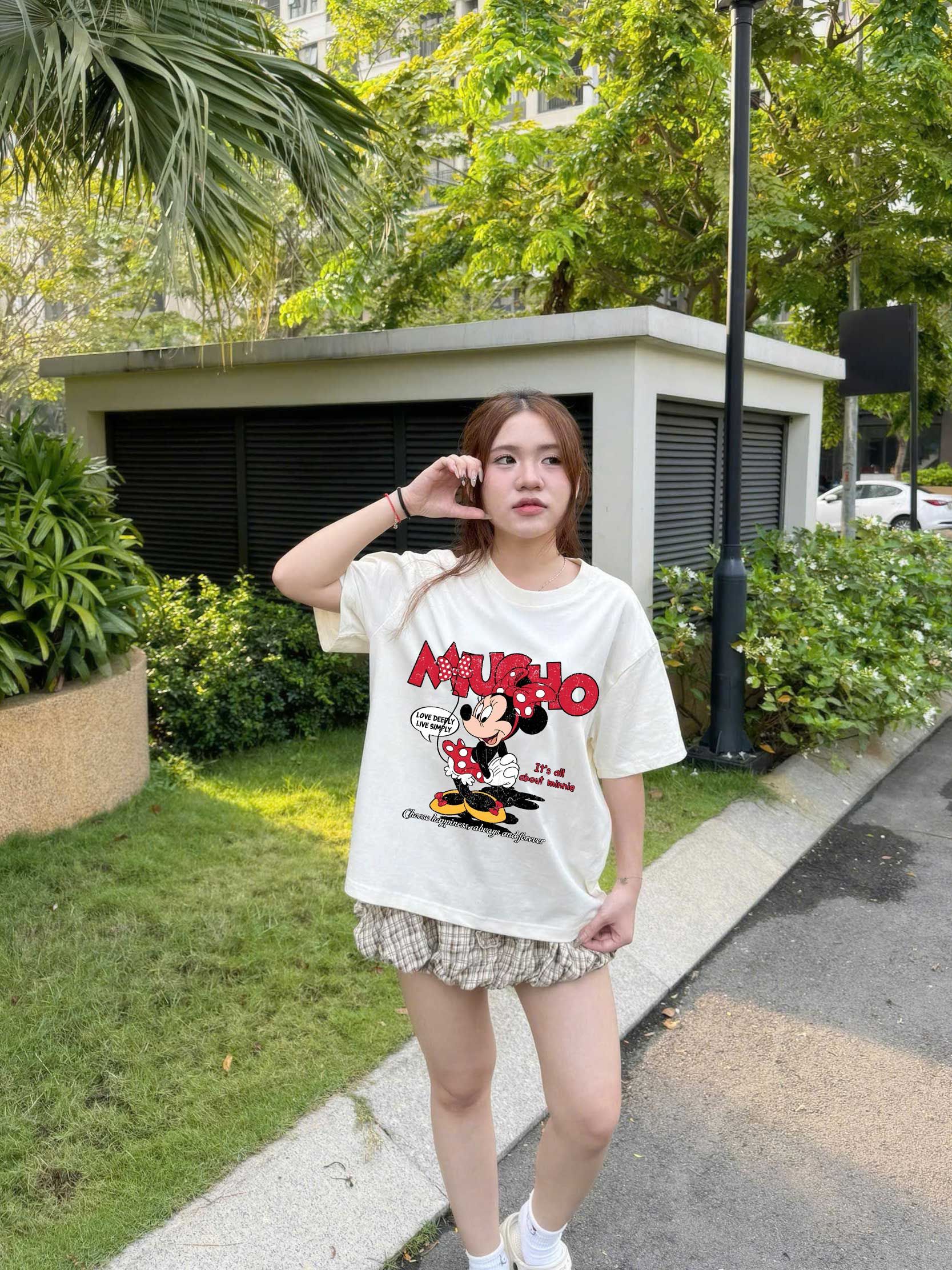 Áo thun boxy họa tiết hoạt hình AXD2370 Miucho chất vải cotton thoáng mát tay ngắn cổ tròn_thumbnail_3