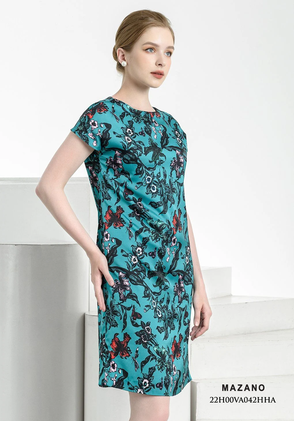 Đầm xanh suông họa tiết_thumbnail_3