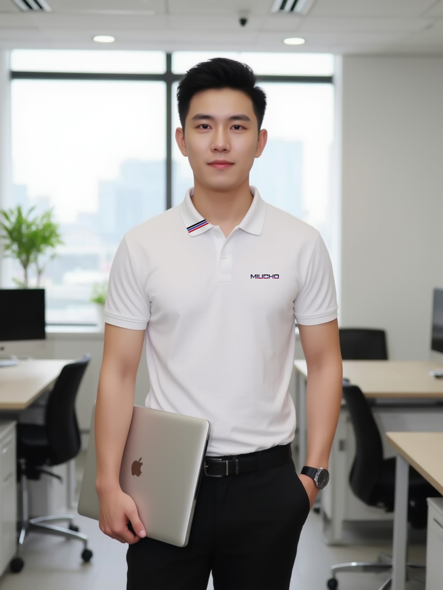 Áo polo nam form vừa 1918 Miucho Iconic vải cá sấu đứng form thoáng mát in basic_thumbnail_5