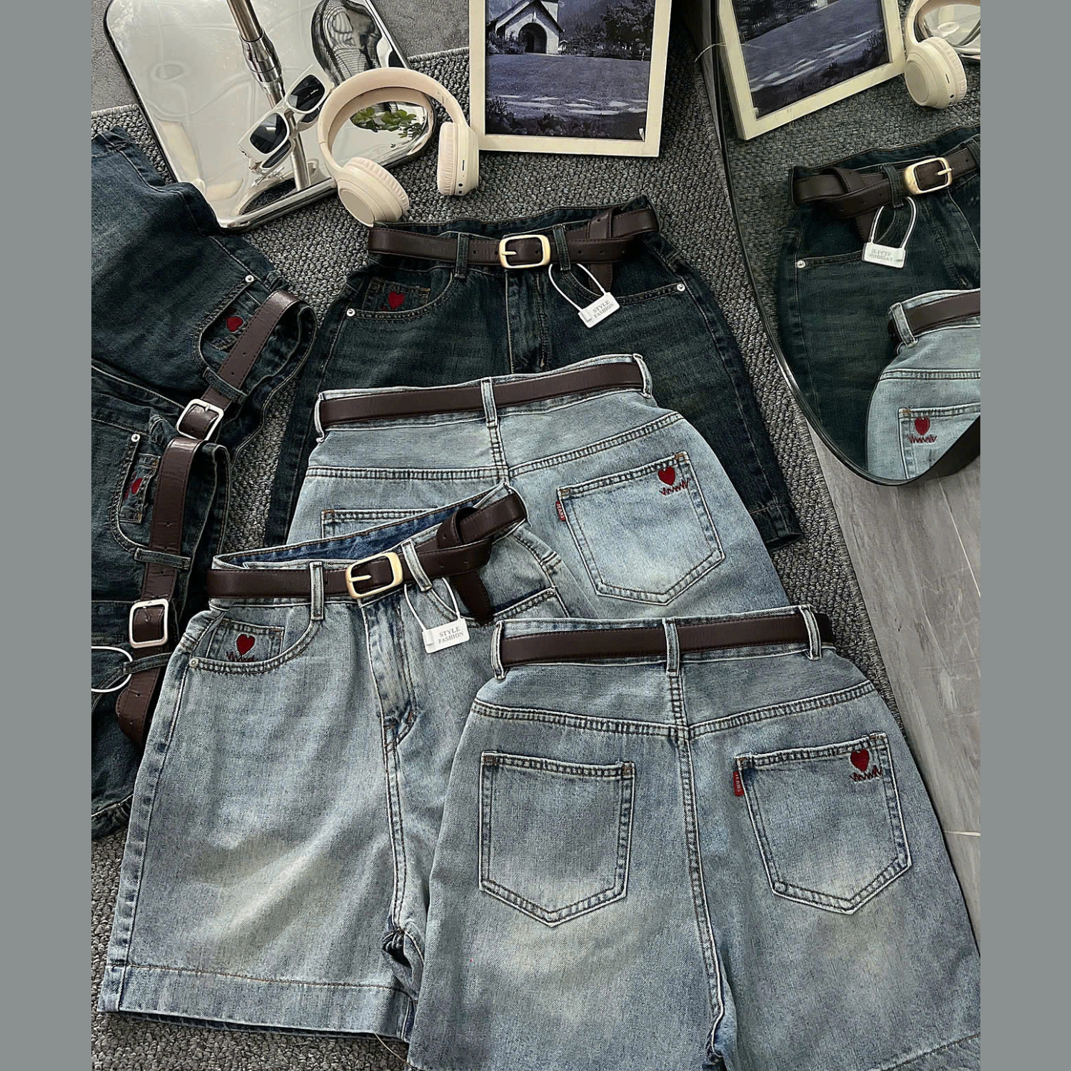 Quần short jean ngố thêu tim bigsize QSJ050 dành cho nàng mũm mĩm từ 55-90kg_thumbnail_7