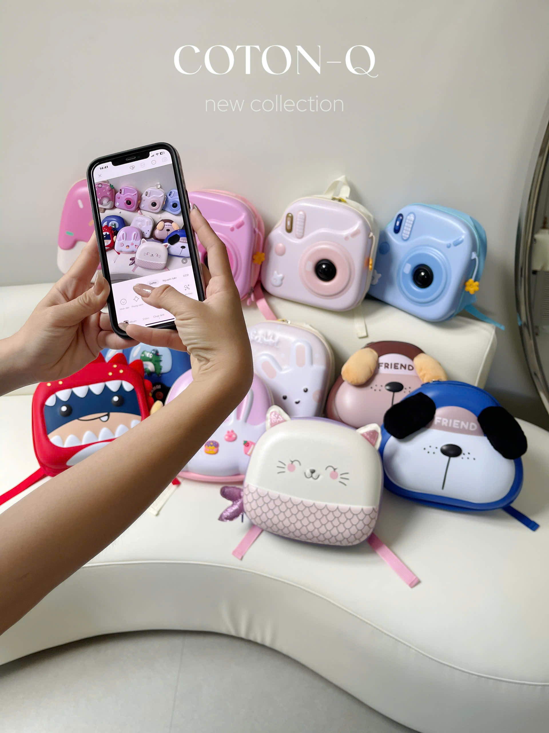 HL247 Balo bé ( CÚN XANH )