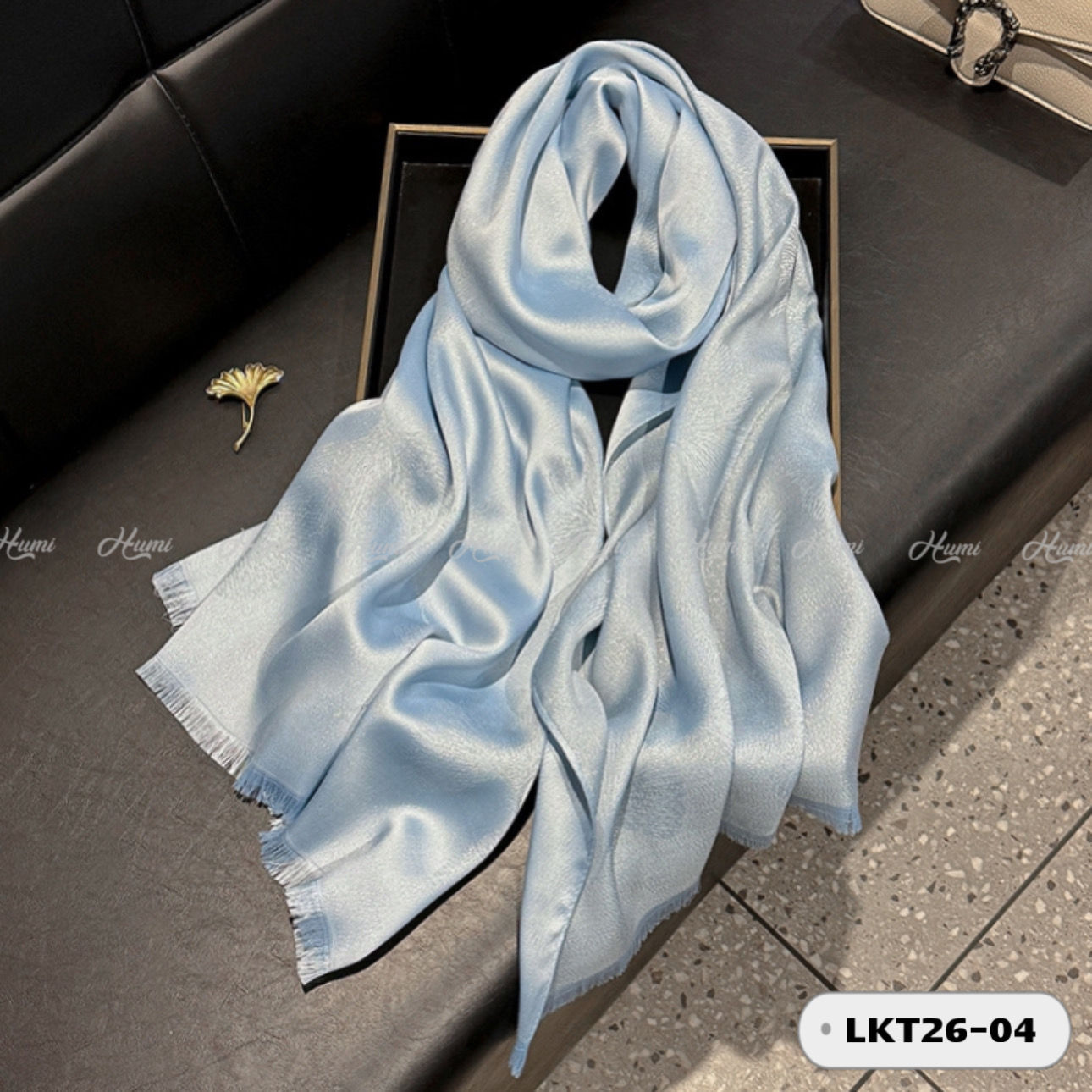 KHĂN LỤA KIM TUYẾN (LKT26-04 Xanh Dương)