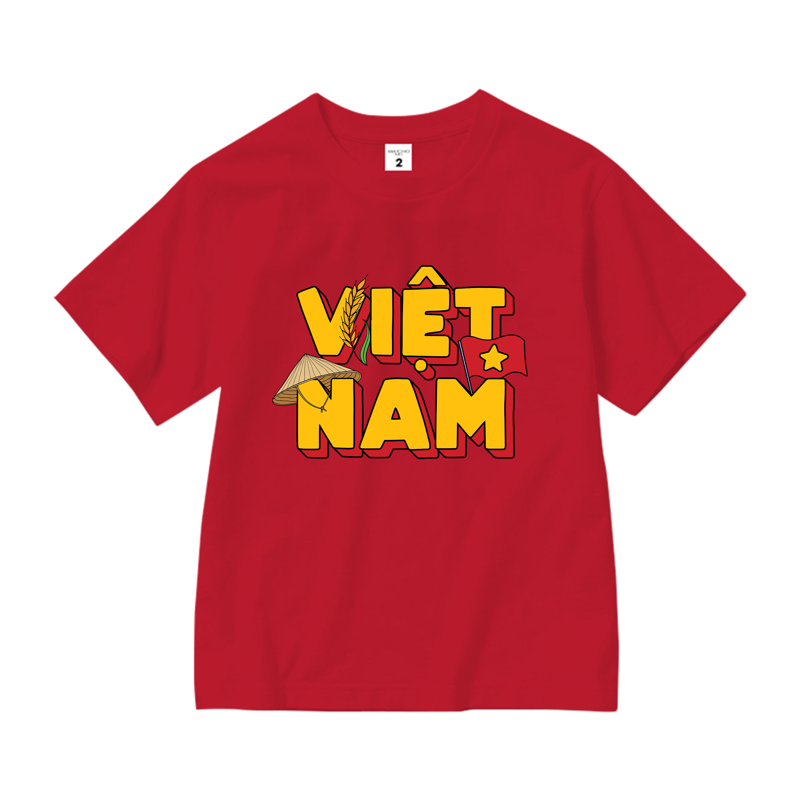 Áo thun Việt Nam tôi yêu cho bé gái form rộng 2134 Miucho Kid vải cotton thoáng mát co giãn in mix_thumbnail_6
