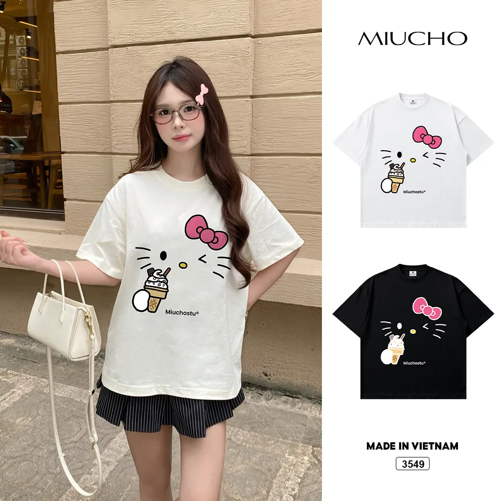 Áo thun boxy nữ tính kitty hot trend Miucho 3549