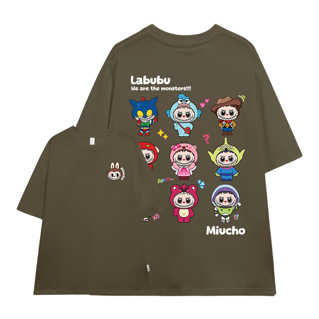 Áo thun labubu form rộng hottrend ATD1270 Miucho vải cotton thoáng mát cổ tròn in mix_thumbnail_16