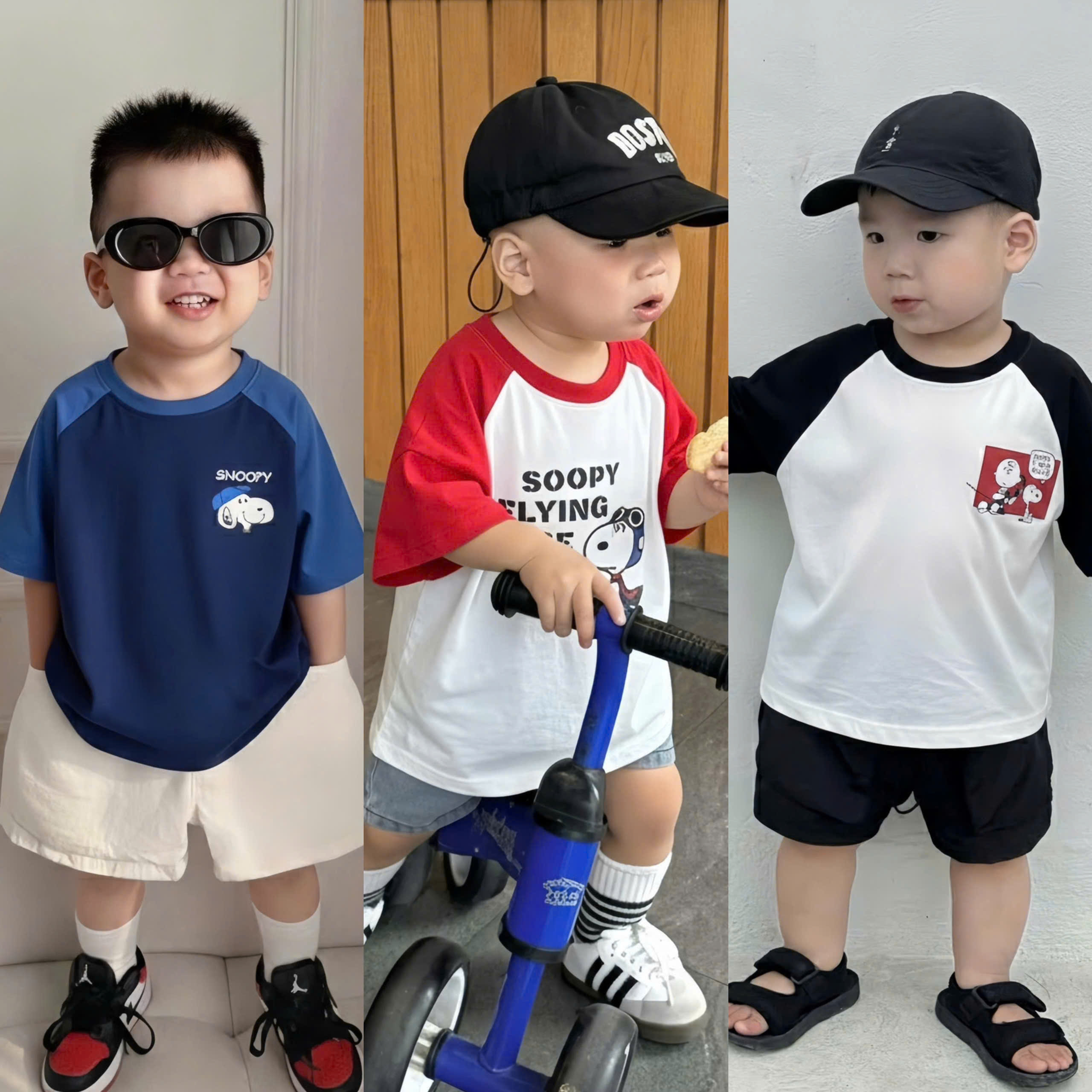 N37 SET 3 ÁO CỘC TAY SOOPY FLYING ACE- A106.274