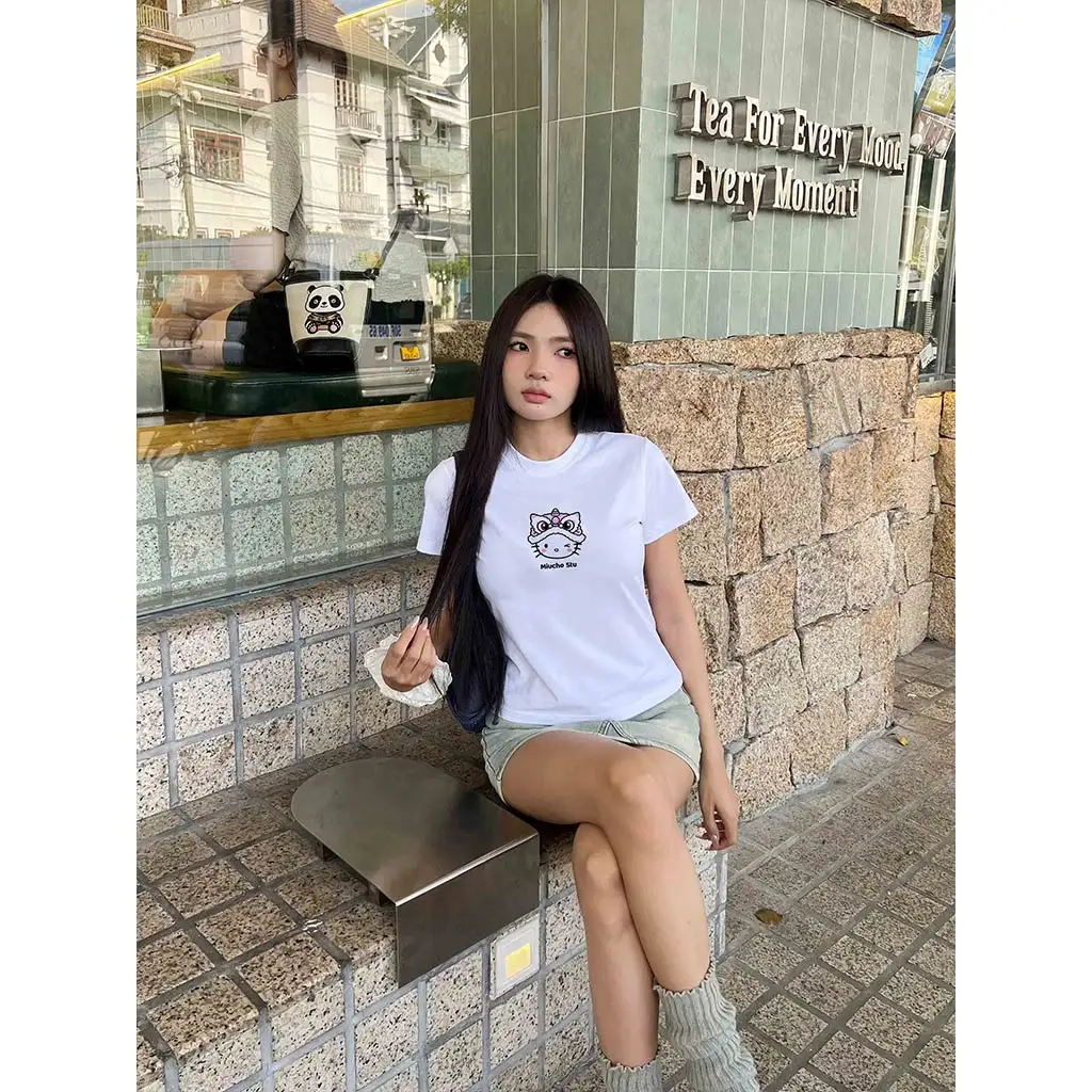 Áo thun Tết form baby tee nữ Miucho vải cotton co giãn thoáng mát hình Kỳ Lân in mix 2924_thumbnail_6