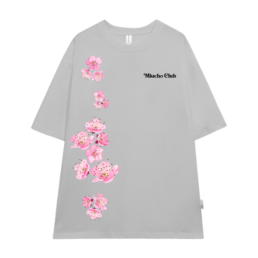 Áo thun Tết in hoa đào form rộng local brand ATD923 Miucho tay ngắn cổ tròn in mix_thumbnail_20