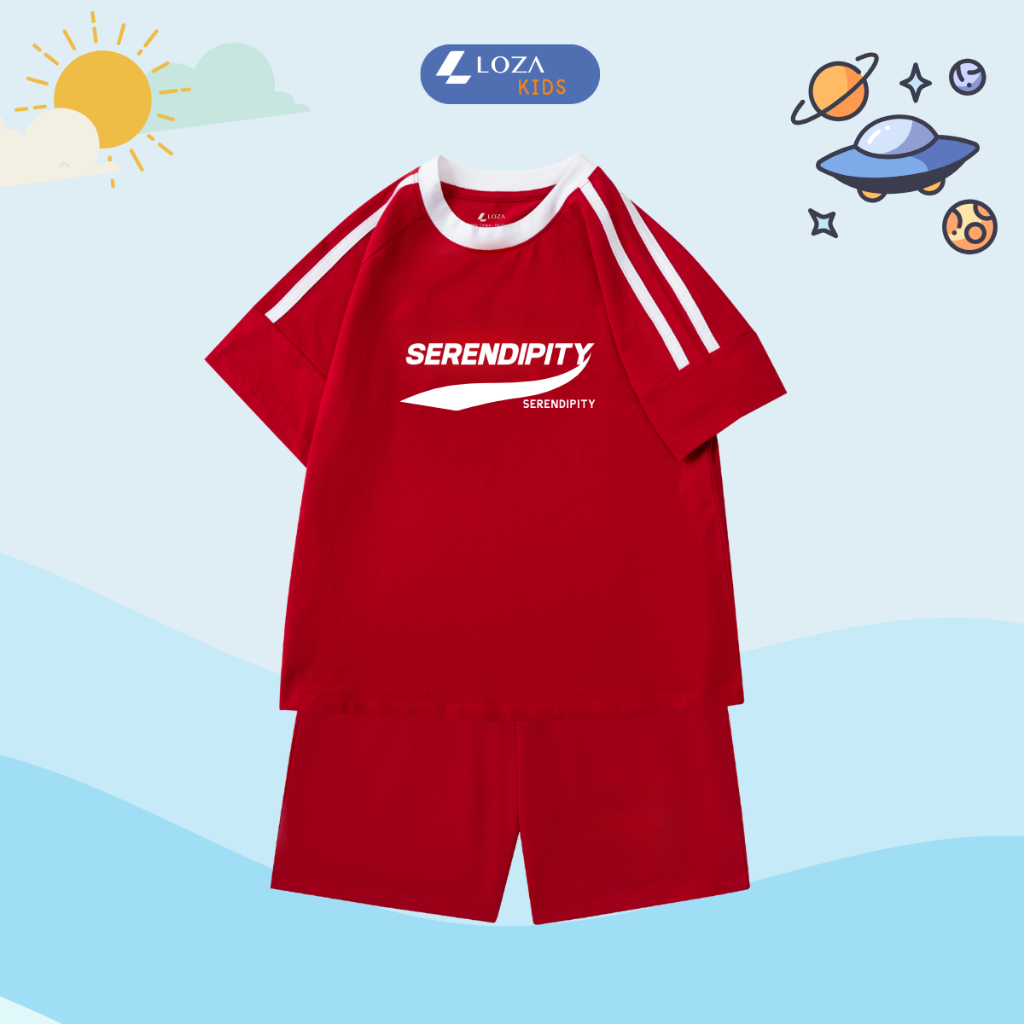 Đồ bộ bé trai phối viền in chữ 'SAINTSOPHIA 1997' - Loza BF372_thumbnail_0