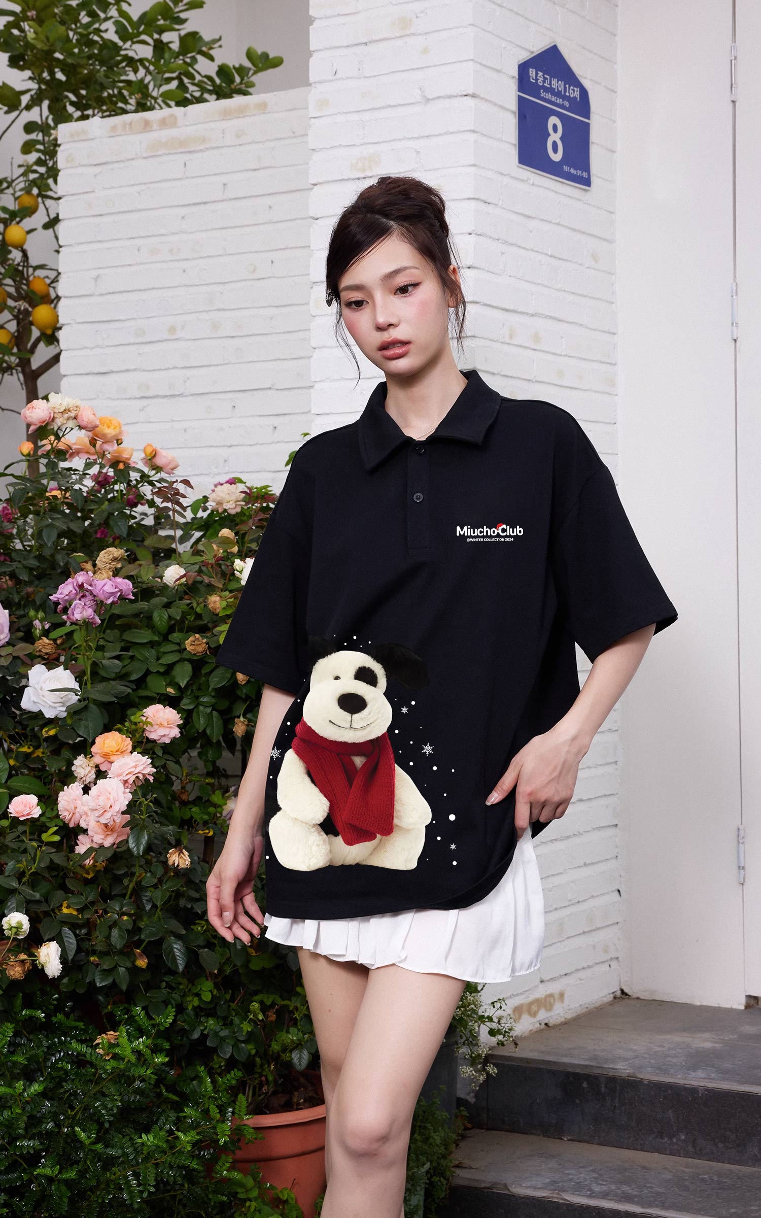 Áo polo nữ giáng sinh noel form rộng vải cotton co giãn thoáng mát PLD1714 Miucho in mix_thumbnail_3