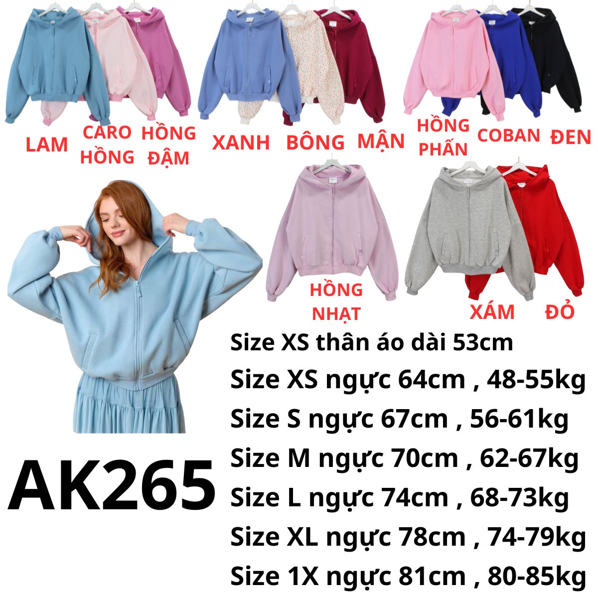 AK265 -Áo khoác nỉ