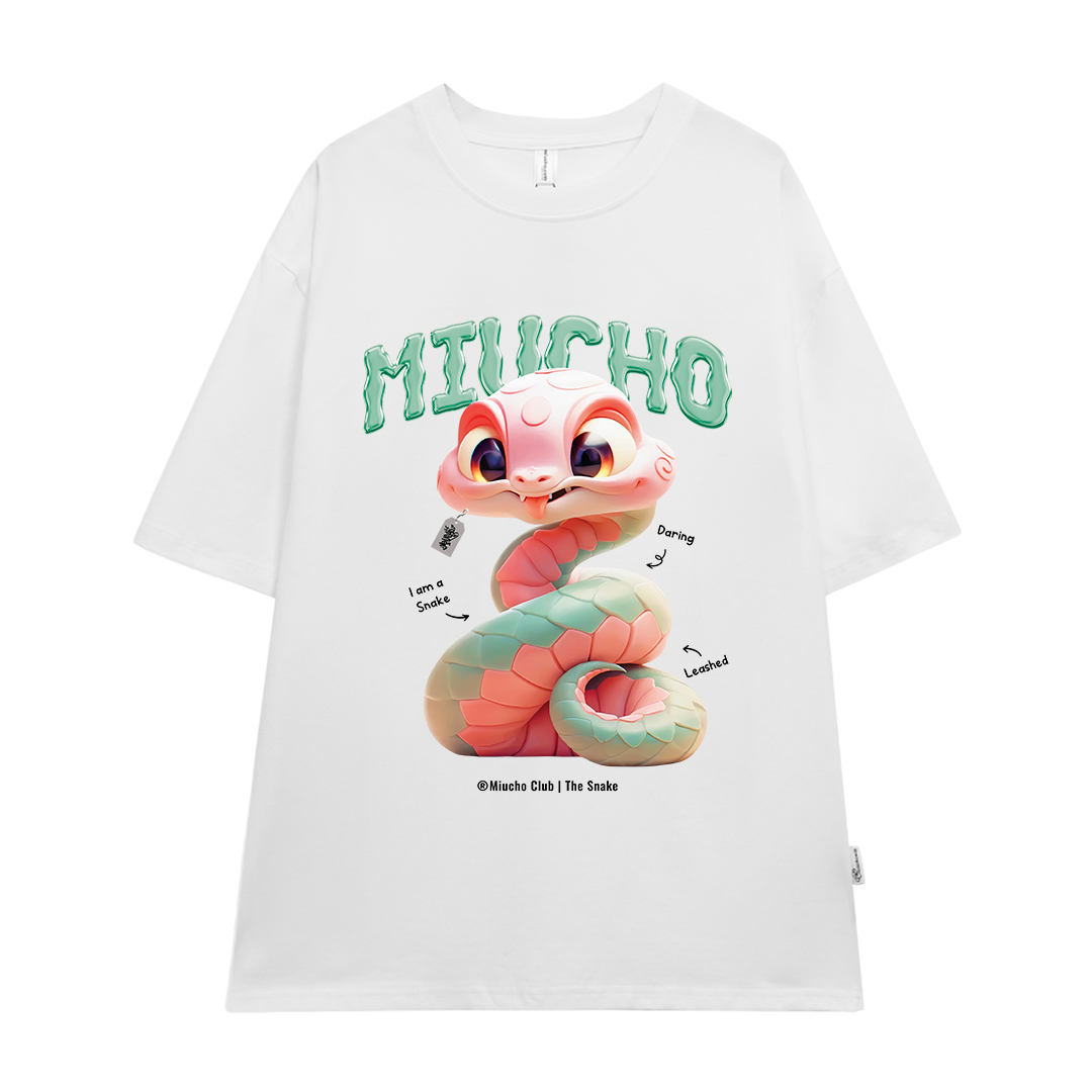 Áo thun form rộng 12 con giáp tuổi Tỵ ATD1246 Miucho tay ngắn cổ tròn in mix_thumbnail_0