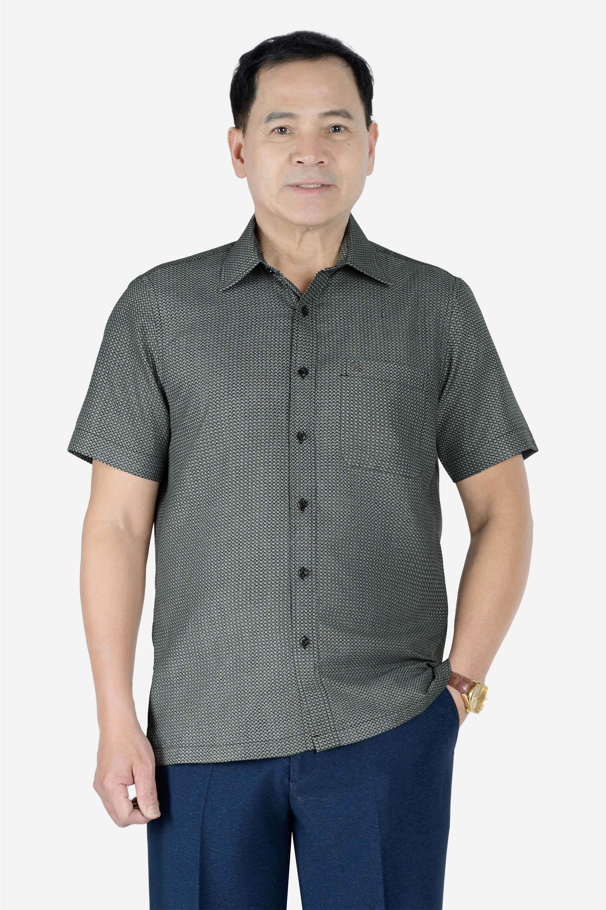 Sơ Mi Họa Tiết Nam Trung Niên ANCHI Chất Liệu Cotton Phom Suông Vạt Ngang Màu Cổ Vịt_thumbnail_30