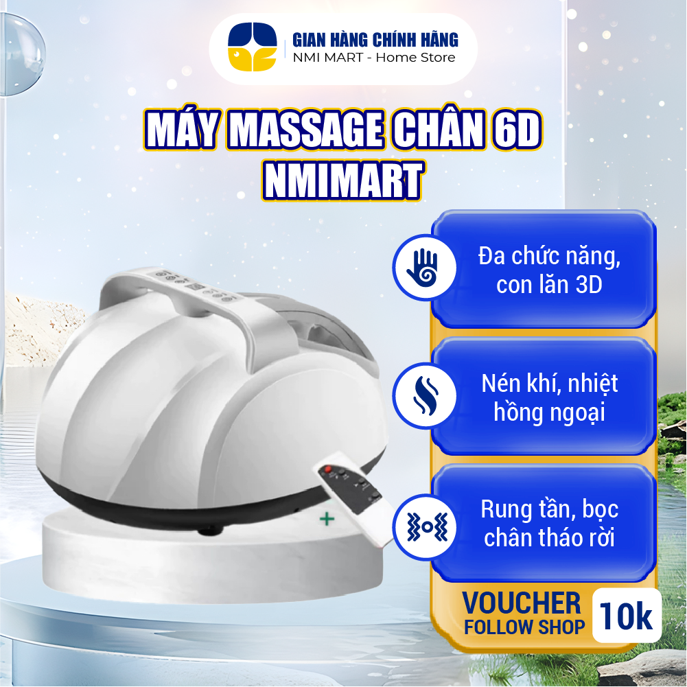Máy massage chân 6D NMIMART Kết Hợp Bấm Huyệt, nén khí, sưởi ấm - MSC05