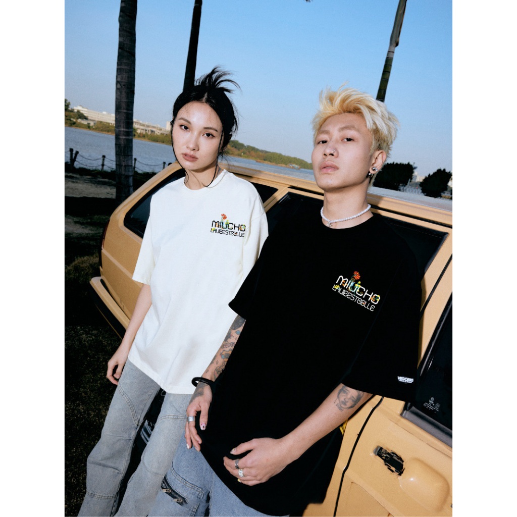 Áo thun form rộng unisex local brand ATD1078 Miucho tay lỡ cổ tròn in mix_thumbnail_3