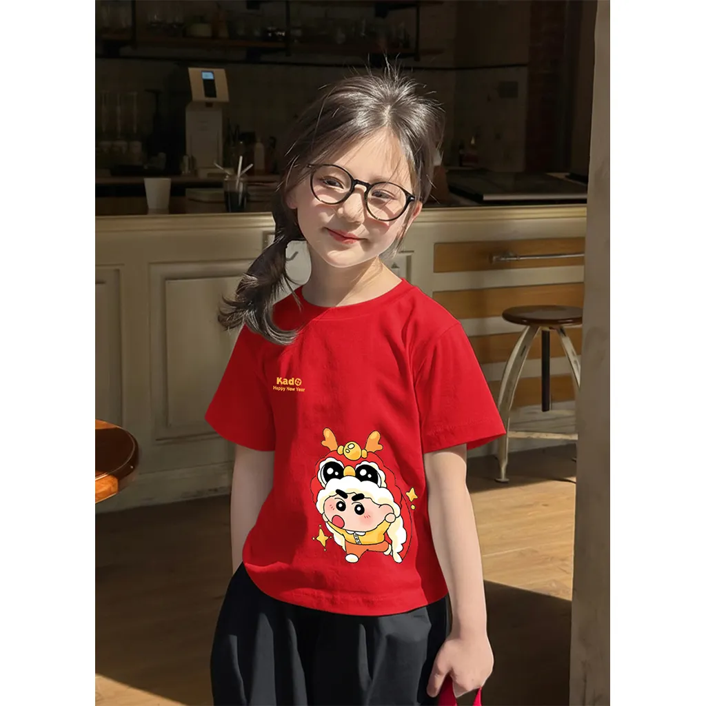 Áo thun cho bé Kado vải cotton thoáng mát tay ngắn cổ tròn Happy New Year in artwork 2856_thumbnail_3