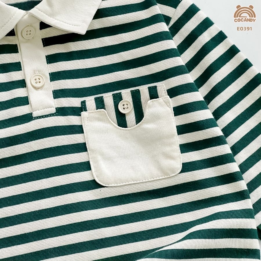 Áo dài XANH kẻ BE cổ bẻ phối túi ngực_thumbnail_3