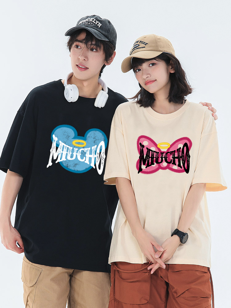 Áo thun cặp đôi couple nhà chuột from rộng ATD1339 Miucho vải cotton thoáng mát cổ tròn in mix_thumbnail_4