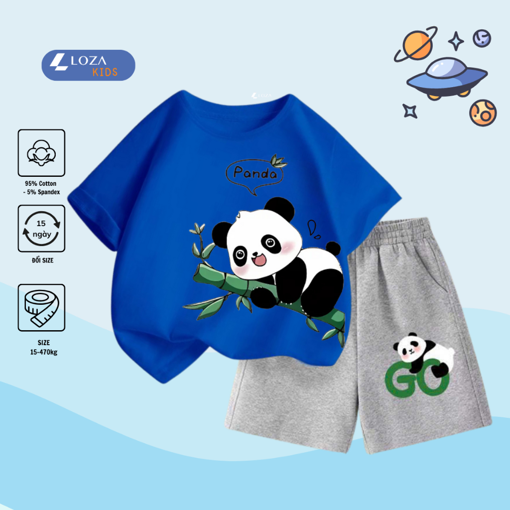 Bộ đồ bé trai in hình Gấu Panda -  Loza Kids SB233_thumbnail_5