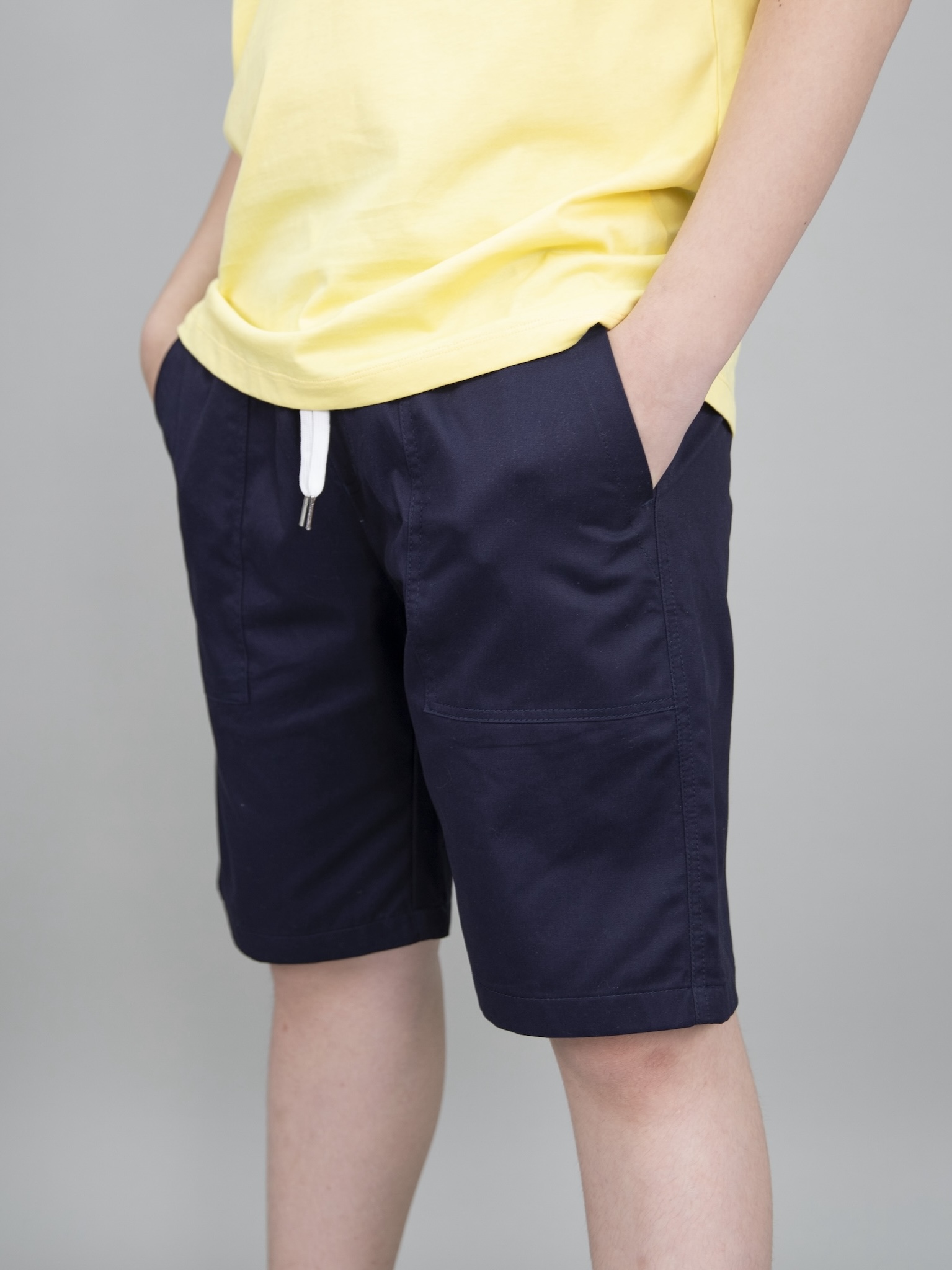 Quần short kaki túi ốp màu xanh navy_thumbnail_3