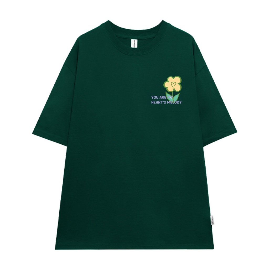 Áo thun cặp đôi hình trái tim form rộng tay lỡ màu xinh ATD1208 Miucho vải cotton thoáng mát cổ tròn in mix_thumbnail_14