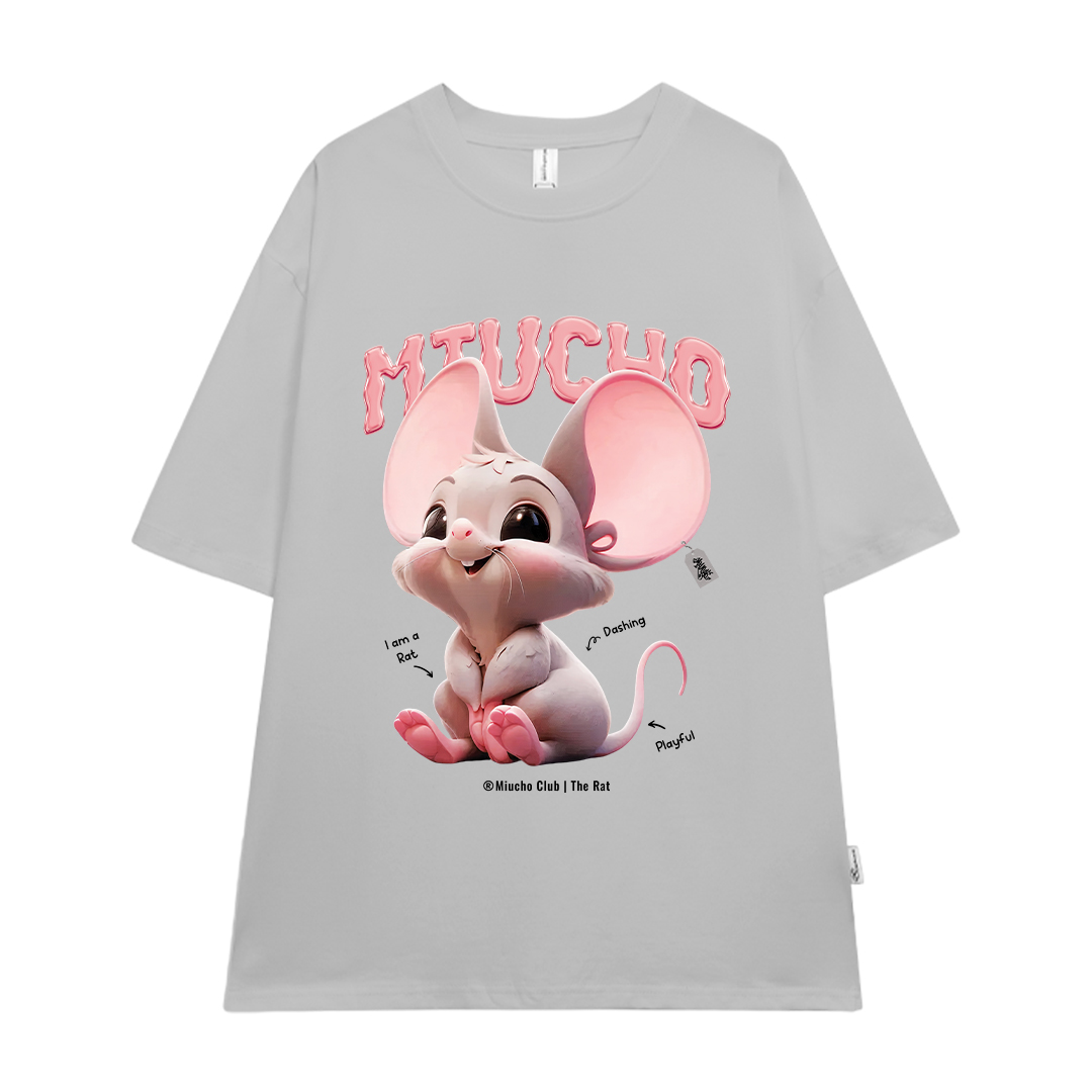 Áo thun form rộng 12 con giáp tuổi Tí ATD1236 Miucho tay ngắn cổ tròn in mix_thumbnail_21