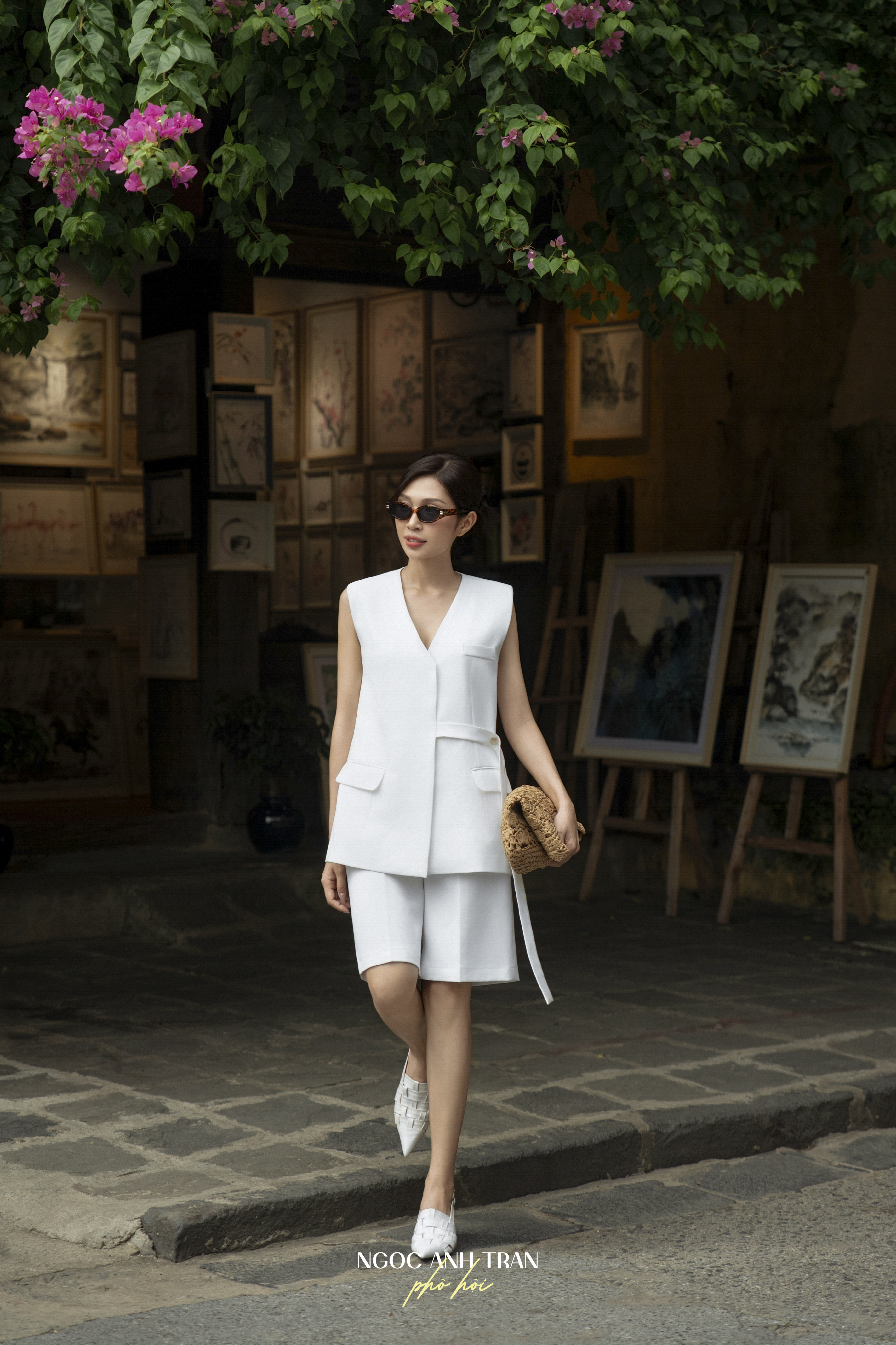 A199 - Set áo gile trắng phối quần sooc_thumbnail_2