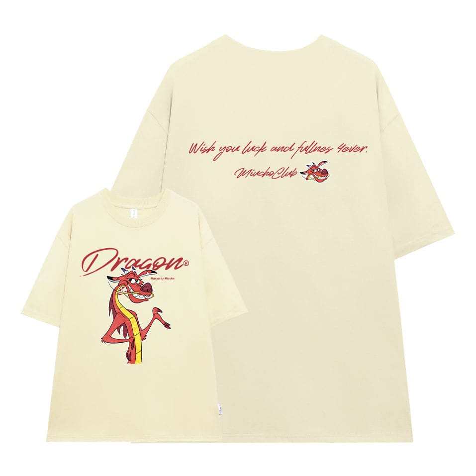 Áo thun Tết 2024 hình rồng form rộng local brand ATD845 Miucho tay ngắn vải cotton cổ tròn in graphic_thumbnail_0