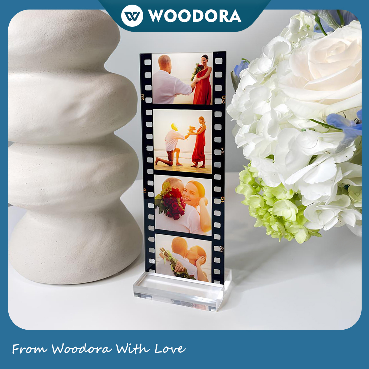 Khung Ảnh  Thước Film Ký Ức - Mica Để Bàn, In Theo Yêu Cầu (4 Ảnh)