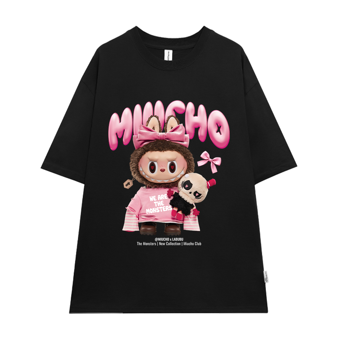 Áo thun labubu form rộng hottrend ATD1269 Miucho vải cotton thoáng mát cổ tròn in mix_thumbnail_6