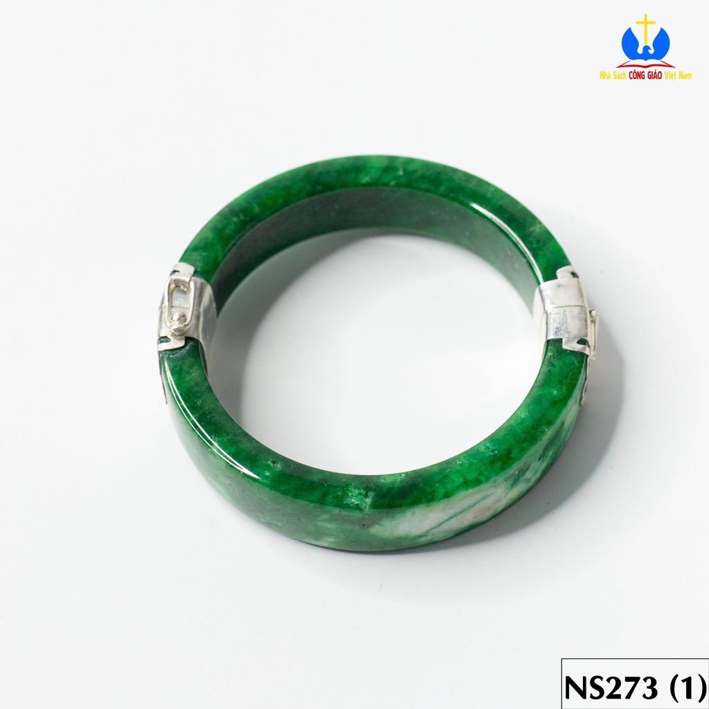 Vòng tay đá Ngọc Bích bọc bạc ta TS0272 - Món quà ý nghĩa cho mẹ và bà_thumbnail_6