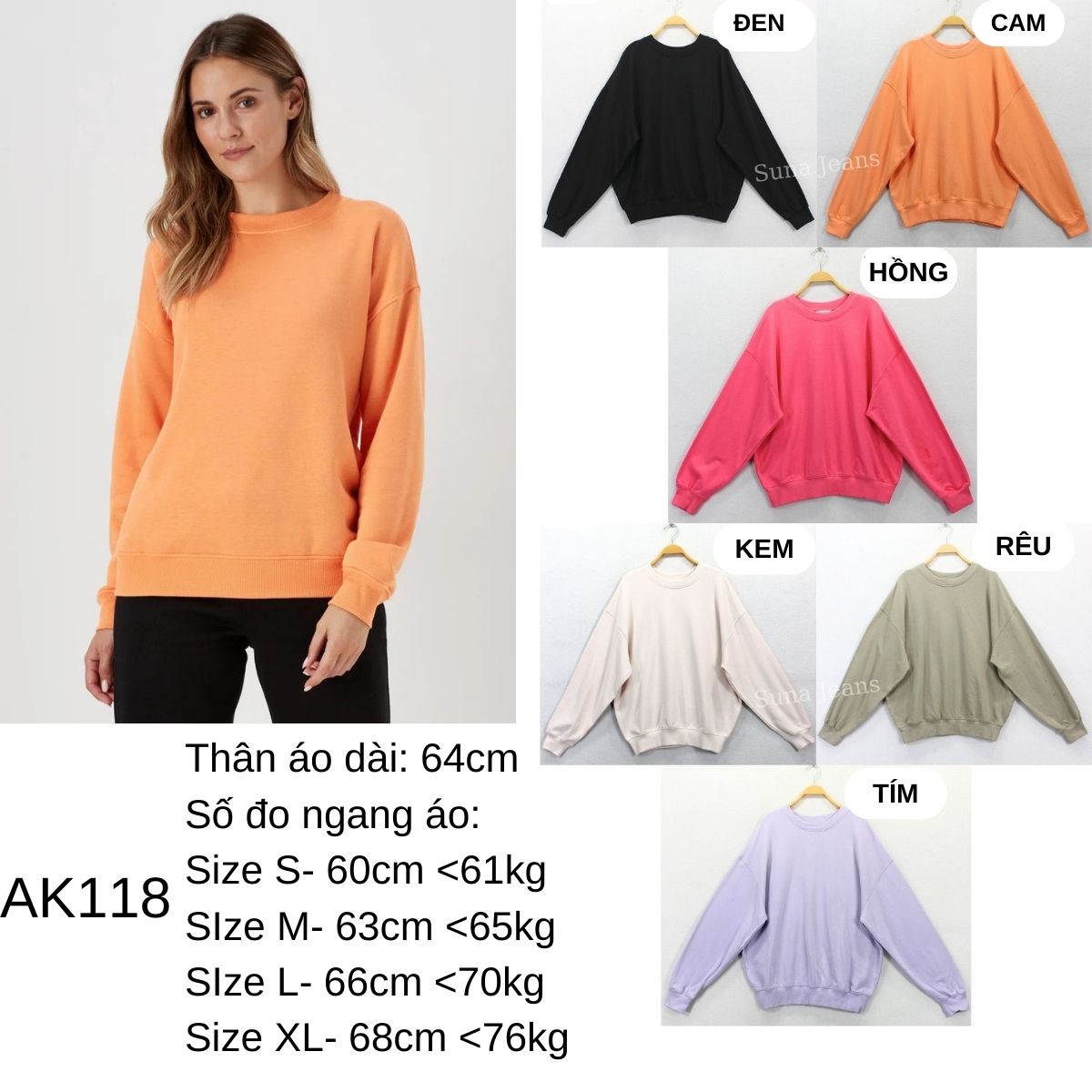 AK118- ÁO SWEATER DA CÁ