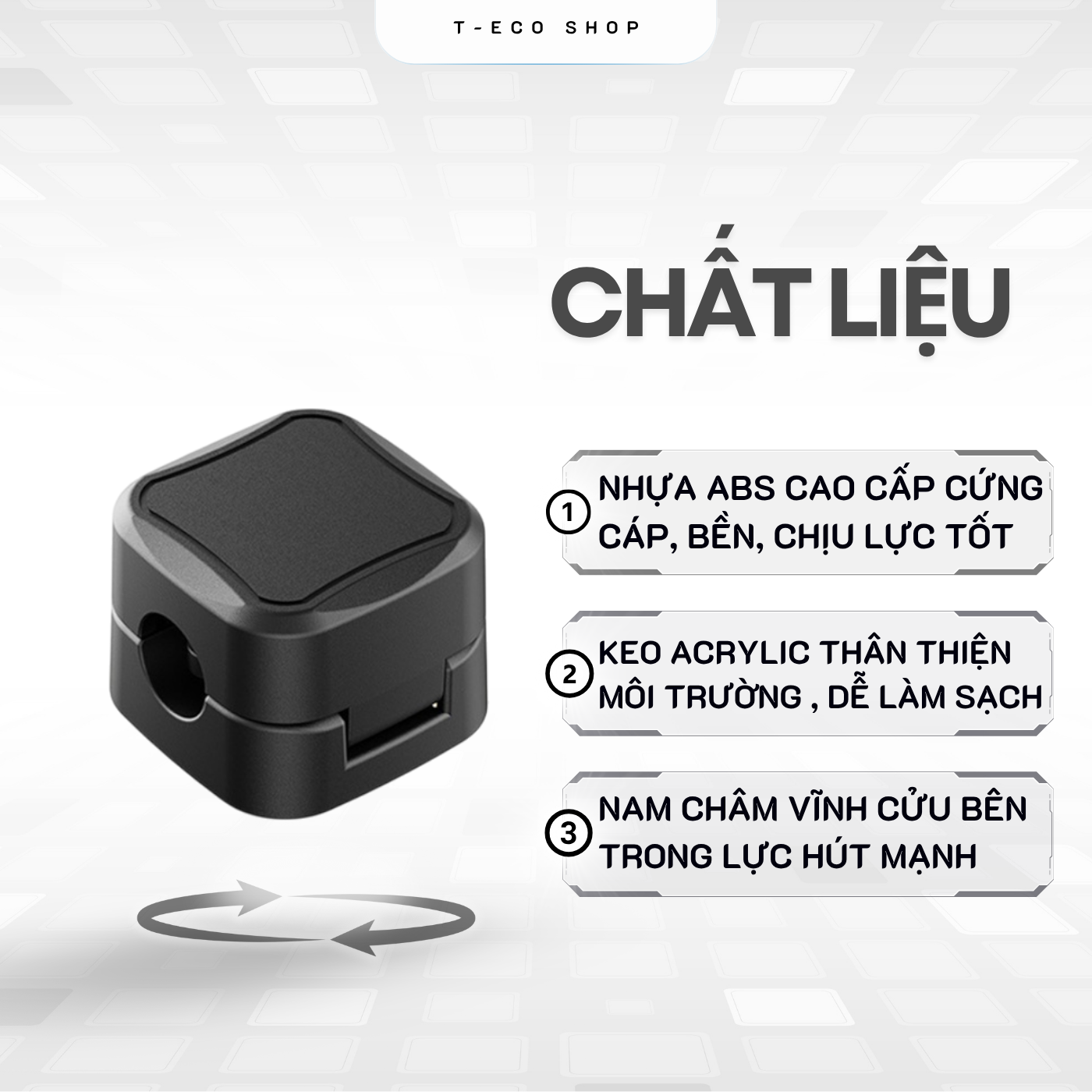 T-ECO SHOP | Kẹp Giữ Dây Sạc – Cố Định Dây, Chống Rối, Gọn Gàng Bàn Làm Việc_thumbnail_3