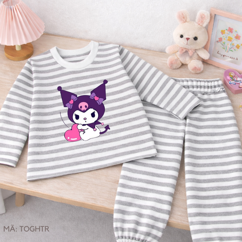 Bộ Thu - Đông kẻ bé gái hình Kuromi  - Loza Kids TK569-570_thumbnail_5
