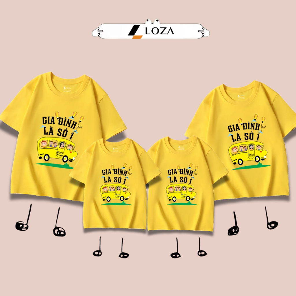 Áo phông gia đình LOZA KIDS Gia đình là số 1 2025 - Áo đồng phục gia đình du lịch biển – Mã GĐ3140_thumbnail_0
