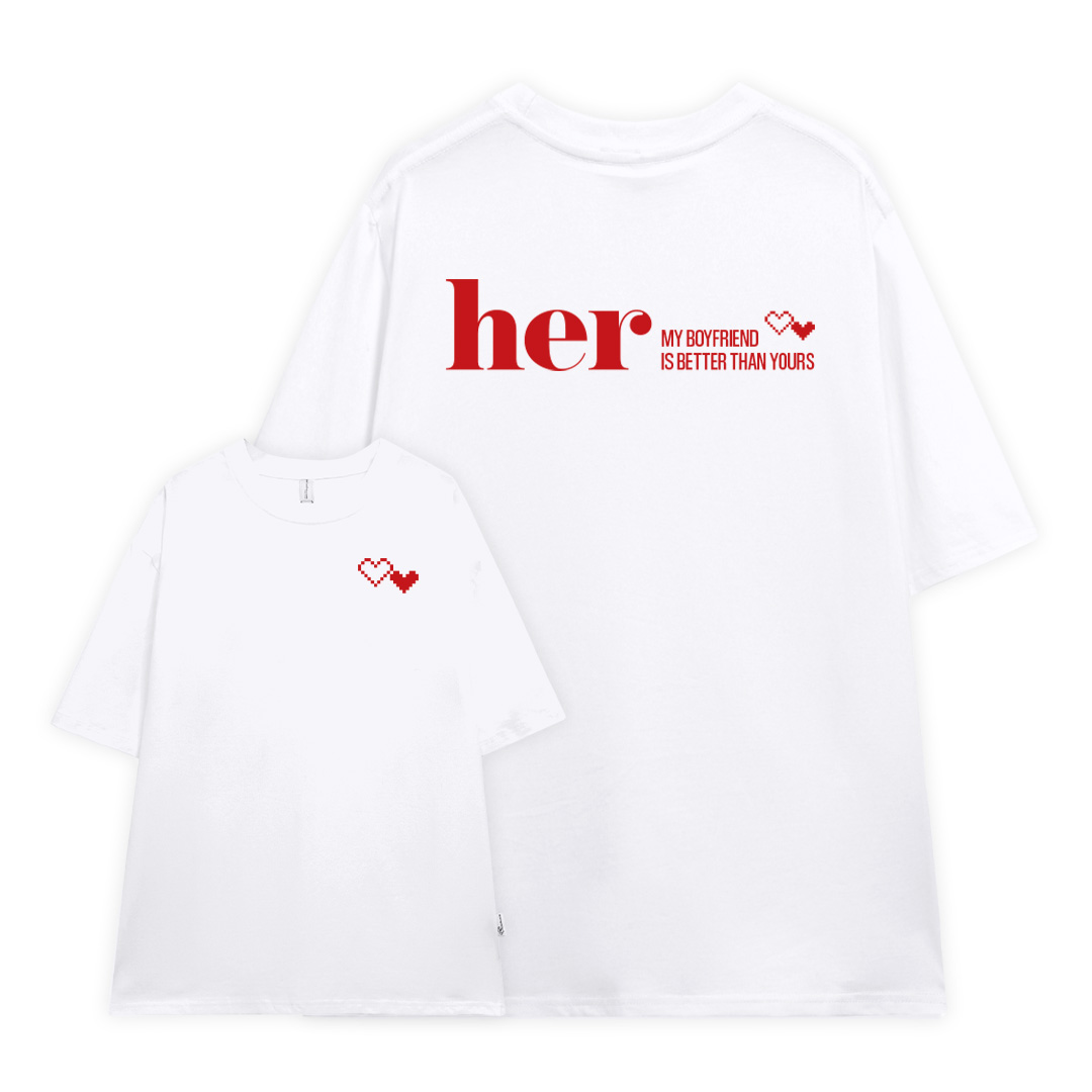 Áo thun cặp đôi couple đáng yêu from rộng ATD1368 Miucho vải cotton cổ tròn in Typography_thumbnail_7