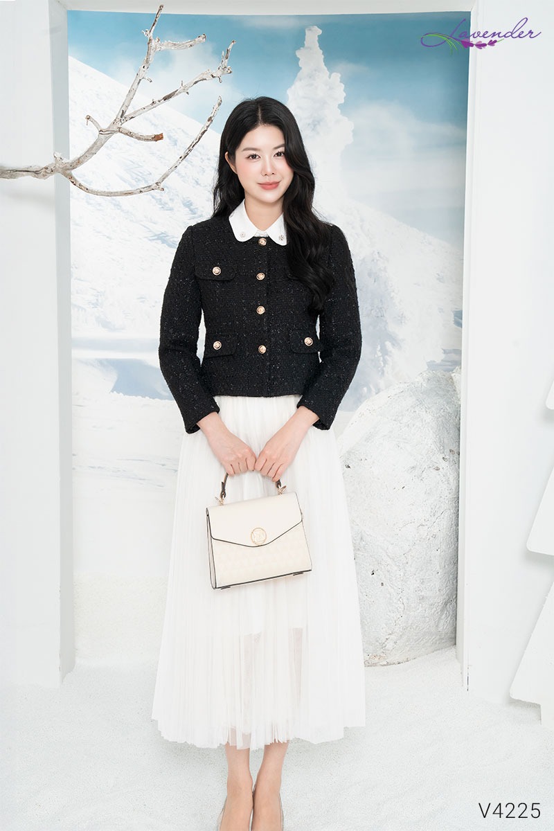 Áo dạ tweed vạt vuông cổ tròn V4225_thumbnail_2