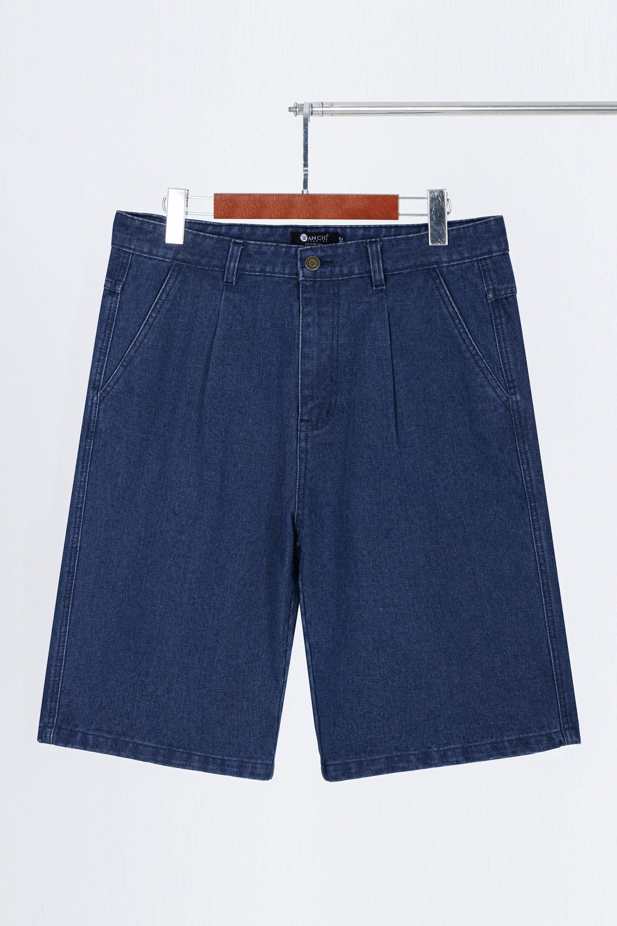 Quần Soọc Jeans 1 Li Nam Trung Niên ANCHI Chất Liệu Cafe Dáng Suông Túi Chéo