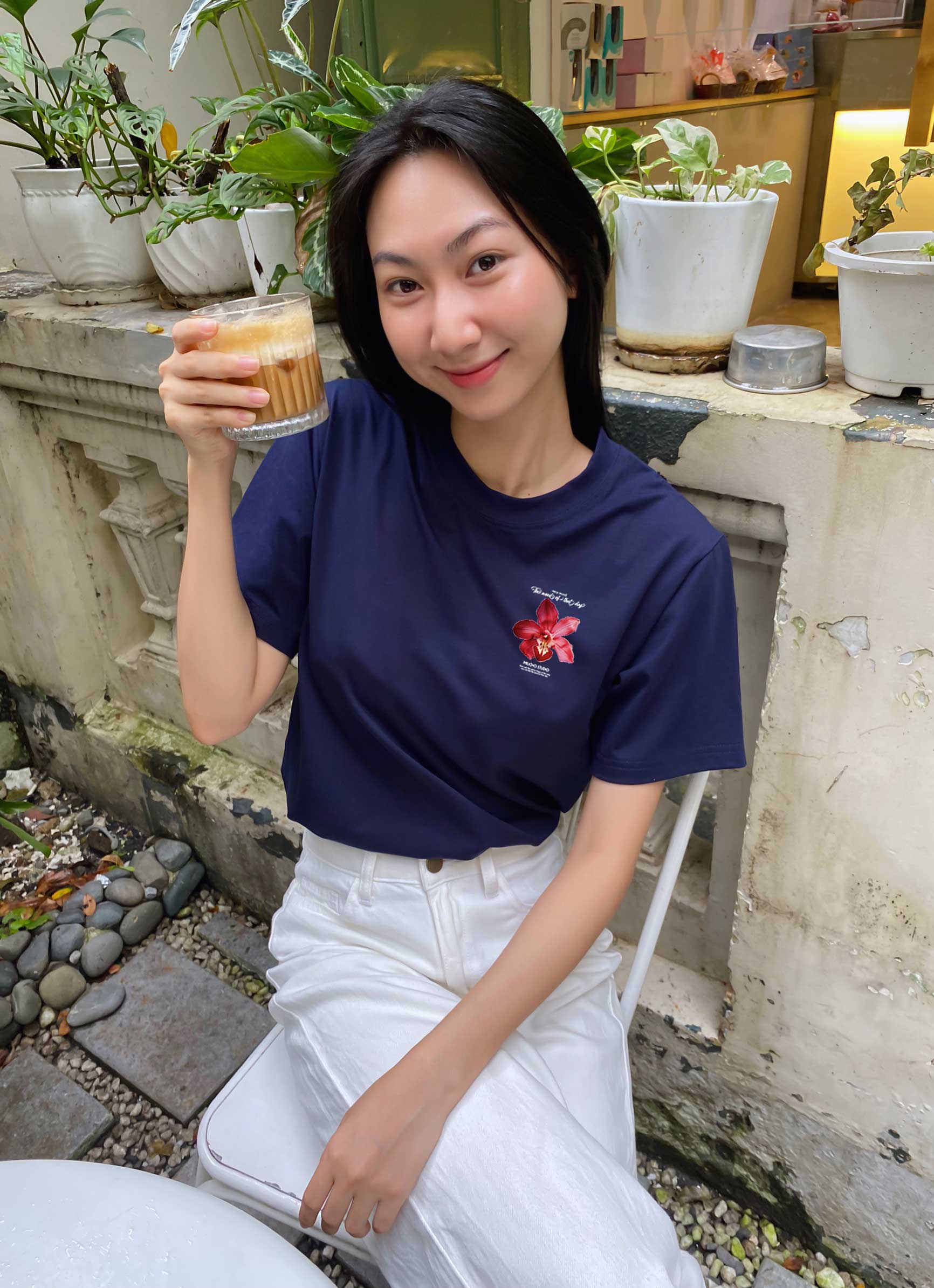 Áo thun nữ in hoa nhỏ xinh form vừa regular ARD1330 Miucho chic vải cotton in mix_thumbnail_5