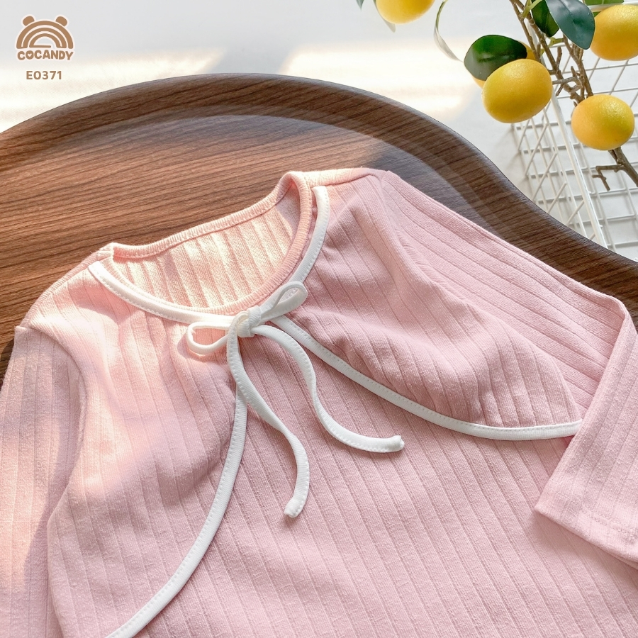 Áo dài HỒNG phối viền TRẮNG thắt nơ_thumbnail_3