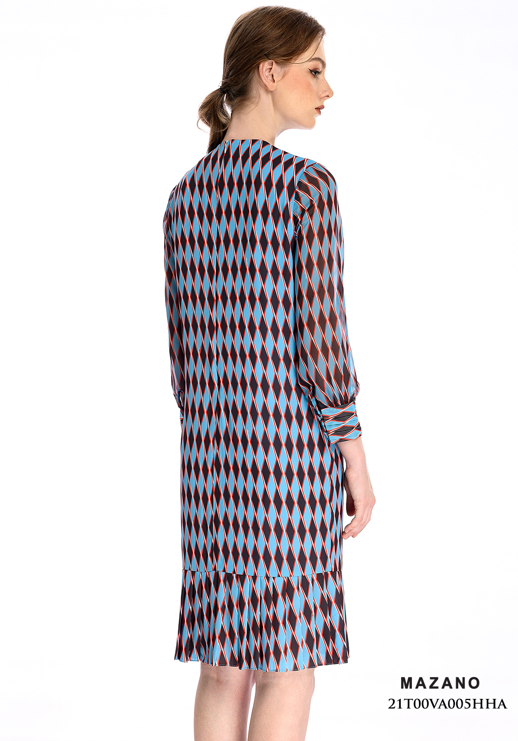 Đầm xanh họa tiết chân dập ly 21T00VA005HHA