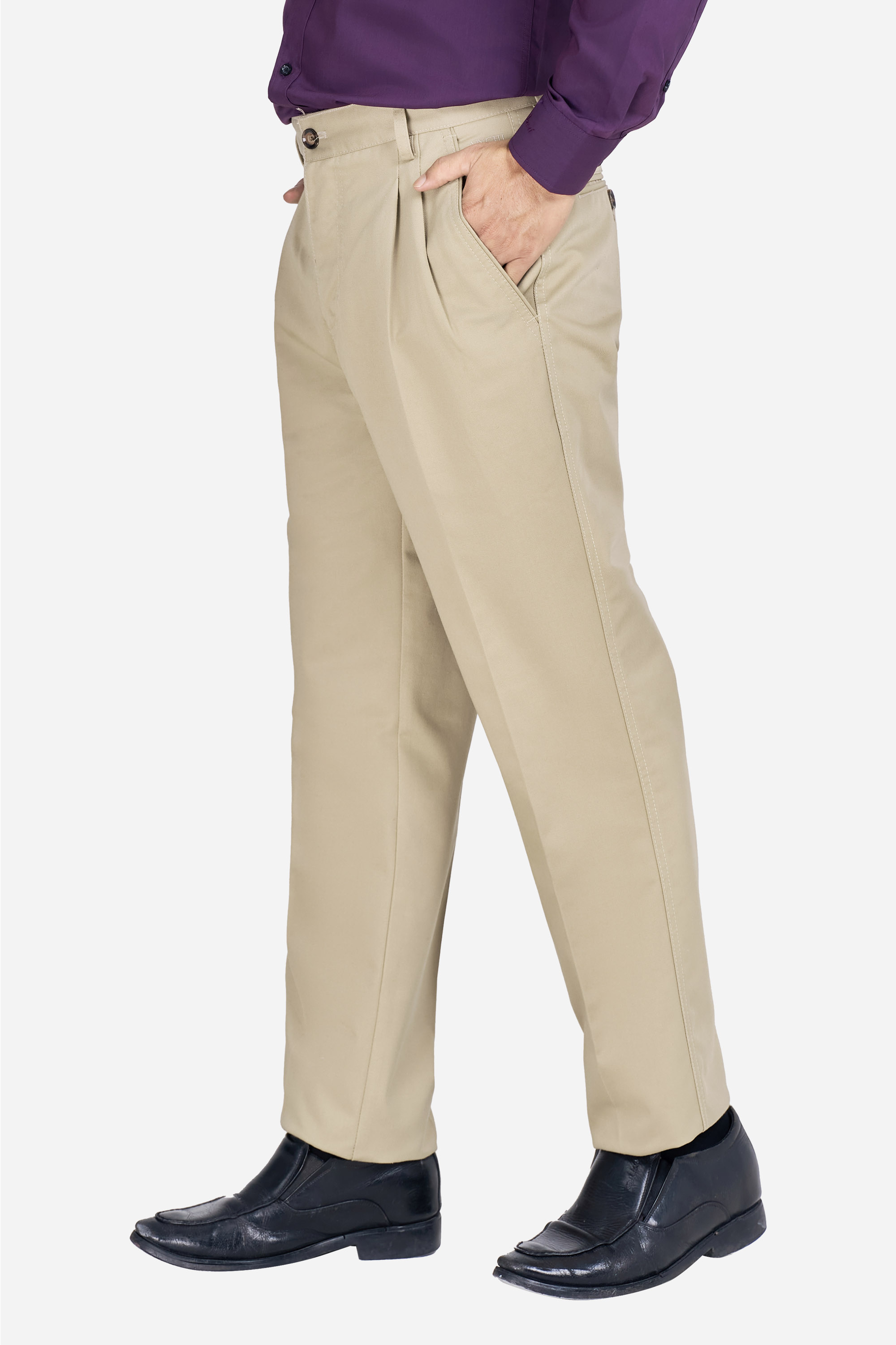 Quần Kaki Thô 2 Li Nam Trung Niên ANCHI Phom Suông Ống Rộng Màu Vàng Nhạt_thumbnail_3