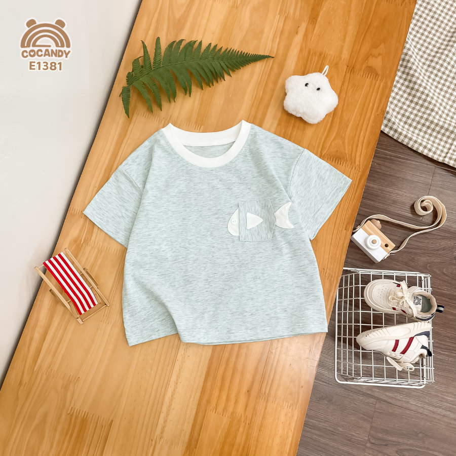 Áo cộc cotton XANH họa tiết túi cá_thumbnail_3
