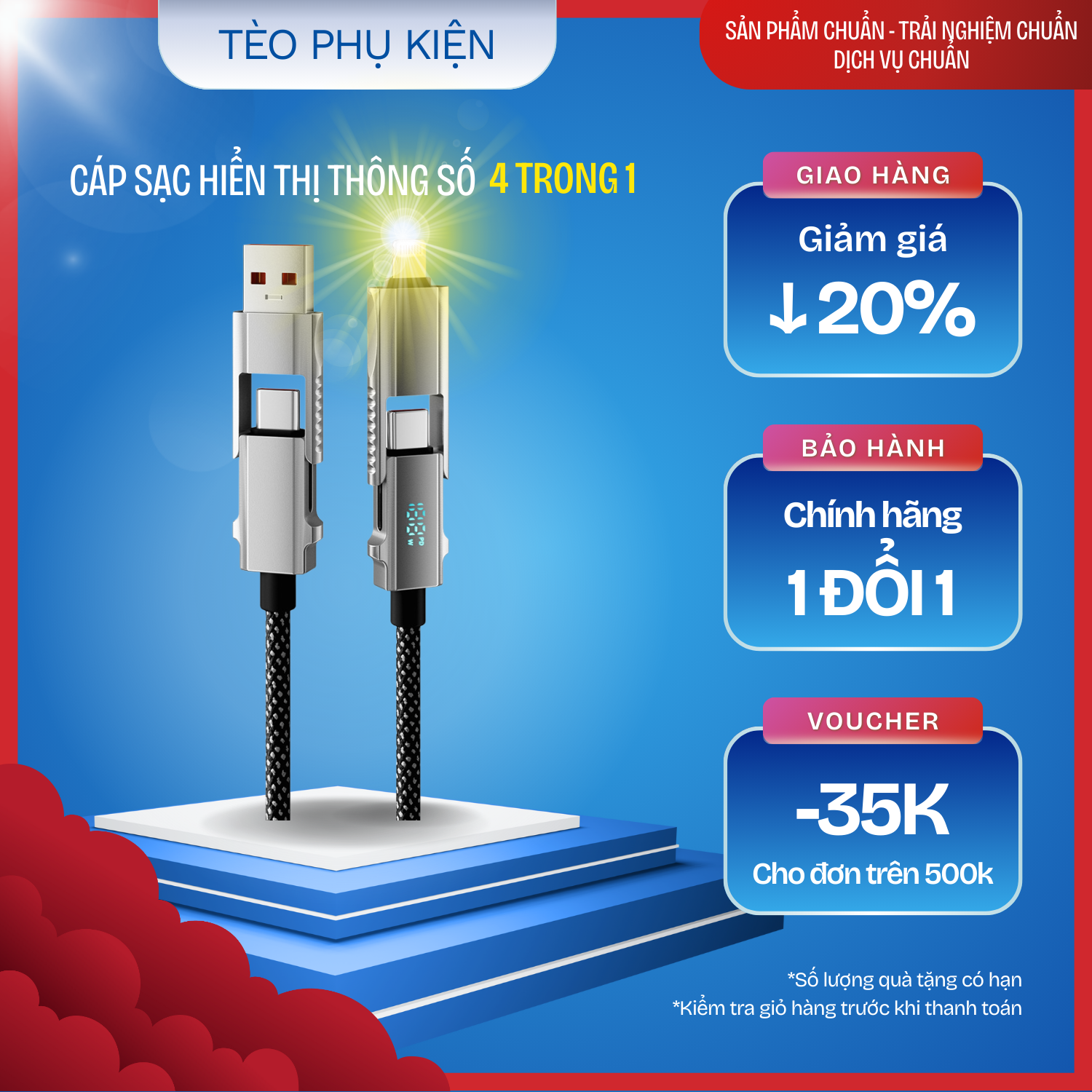 CÁP SẠC SIÊU NHANH 4 TRONG 1 65W